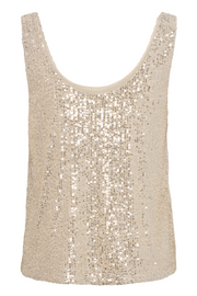 Sleeveless Sequined Top in Silver