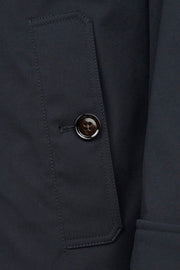 Water-resistant Cotton-mix Coat in Navy