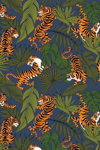 Wild Tiger Print Camp Shirt