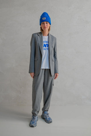 Stripe Pants in Grey Melange