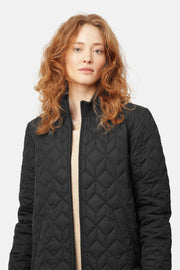 Long Quilted Jacket in Black