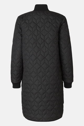 Long Quilted Jacket in Black