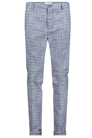 Trim-Legged Pant in Structured Navy Check