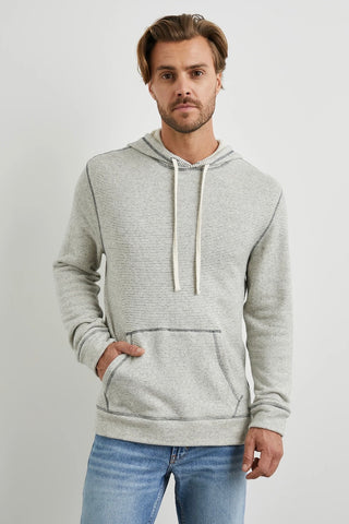 Smith Hoodie in Cream With Navy Stripes