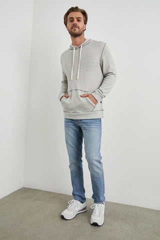 Smith Hoodie in Cream With Navy Stripes