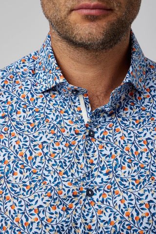 Long-Sleeved Orange-Tree Shirt  in Light Blue