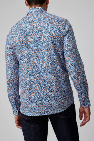 Long-Sleeved Orange-Tree Shirt  in Light Blue