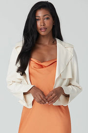 Cropped Jacket with Storm Flaps in Vanilla