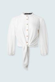 Front-Tie Blouse in Ivory
