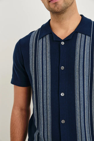 Silas Knit Polo in Blue