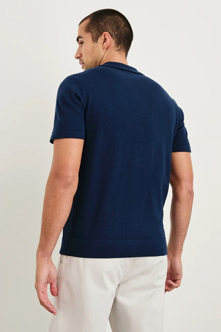 Silas Knit Polo in Blue