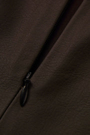 Vegan Leather Skirt in Dark Brown