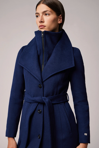 Ilana, Slim Fit Classic Wool Coat with bib collar