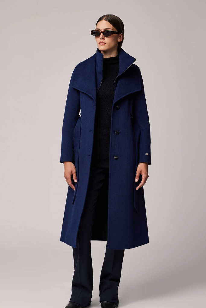 Ilana Slim-Fit Wool Coat With Bib Collar in 2 Colours