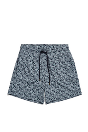 Navy Flower Print Swim Short