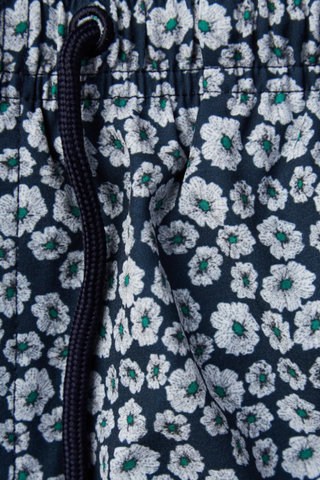 Navy Flower Print Swim Short