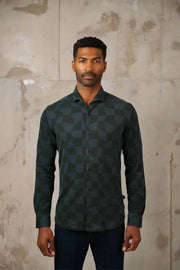 Long Sleeve Knit Casual Shirt in Black