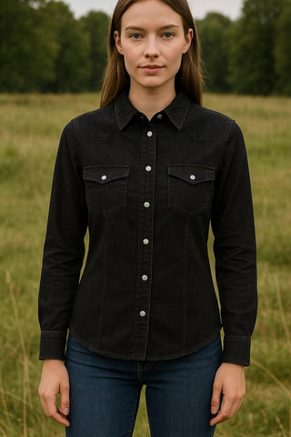 Sanilla Denim Long Sleeve Casual Shirt