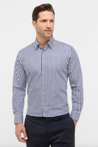 Long Sleeve Dress Shirt in Blue Stripe