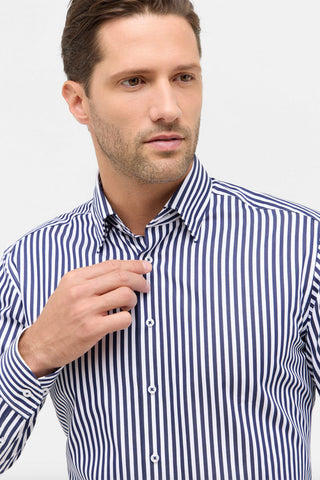 Long Sleeve Dress Shirt in Blue Stripe