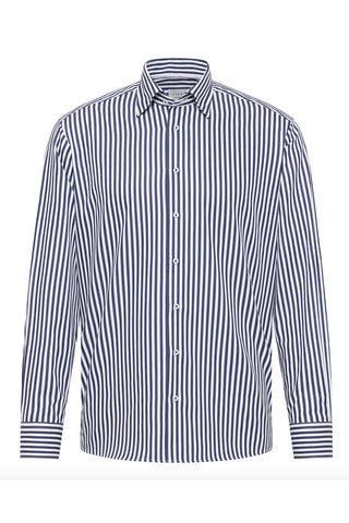 Long Sleeve Dress Shirt in Blue Stripe