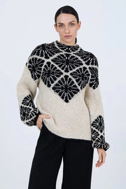 Jacquard Geometric Print Sweater in 2 Colors