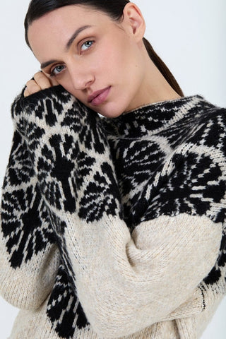 Jacquard Geometric Print Sweater in 2 Colors