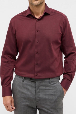 Long-Sleeved Modern-Fit Sport Shirt in 2 Textured Colours