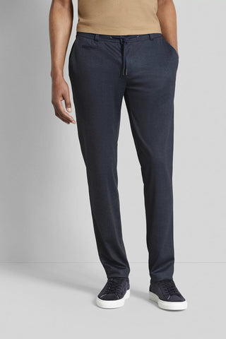 Flat-Front Stretch Pant in Navy Glen Check