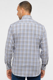 Long-Sleeved Micro-Check Sport Shirt in  2 Colours