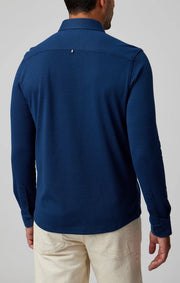 Long Sleeve Knit Casual Shirt in Navy