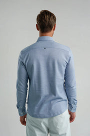 Long Sleeve Knit Casual Shirt in Blue Shadow