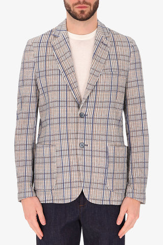 Magliano Plaid Print Stretch Textured Sportcoat