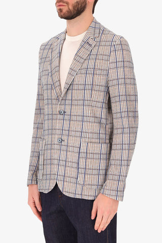 Magliano Plaid Print Stretch Textured Sportcoat
