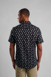 Nova Big Cat Short Sleeve Shirt in Black