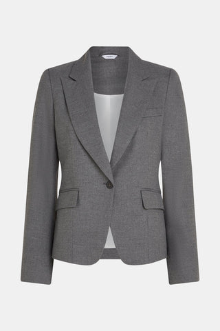 Single-Breasted Blazer in Grey Mélange