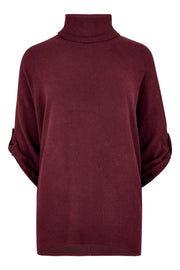 Soft Touch High Neck Sweater in Burgundy