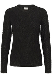 Zeverina Long Sleeve T-Shirt in Black Deep
