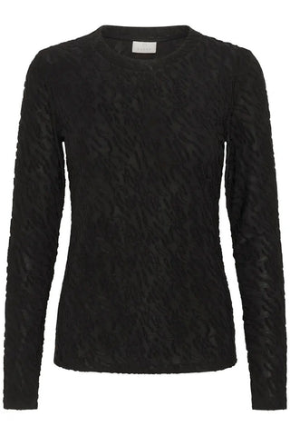 Zeverina Long Sleeve T-Shirt in Black Deep
