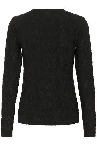 Zeverina Long Sleeve T-Shirt in Black Deep