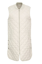 Long Diamond-Quilt Vest in 2 Colours