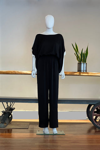 Relaxed Wide-Leg Jumpsuit in Black