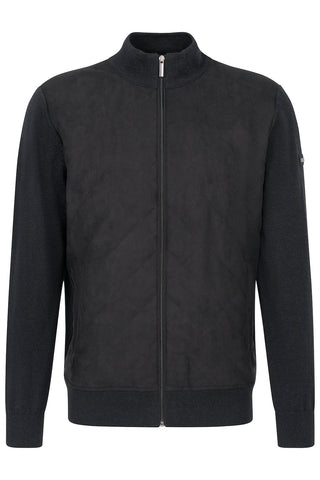 Front-Zip Sweater-Jacket in Dark Grey