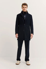 Single Breasted Coat in Navy