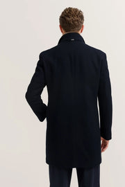 Single Breasted Coat in Navy