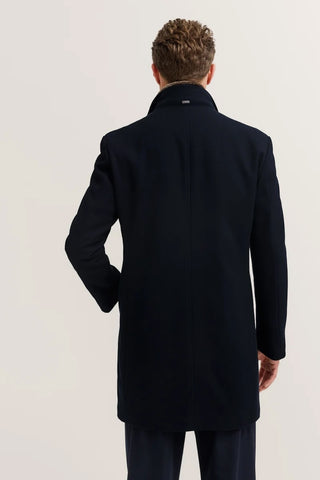 Single Breasted Coat in Navy