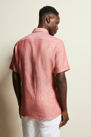 Short-Sleeved Sport Shirt in Coral