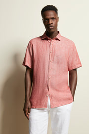 Short-Sleeved Sport Shirt in Coral