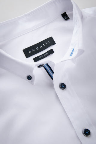 Long-Sleeved, Button-Down Sport Shirt in White