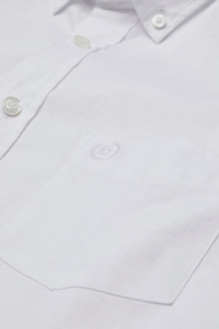 Short-Sleeved, Button-Down Sport Shirt in White